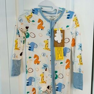 NWT Angel Dear Convertible 2-way Zipper Romper, 18-24 months, Animal Numbers